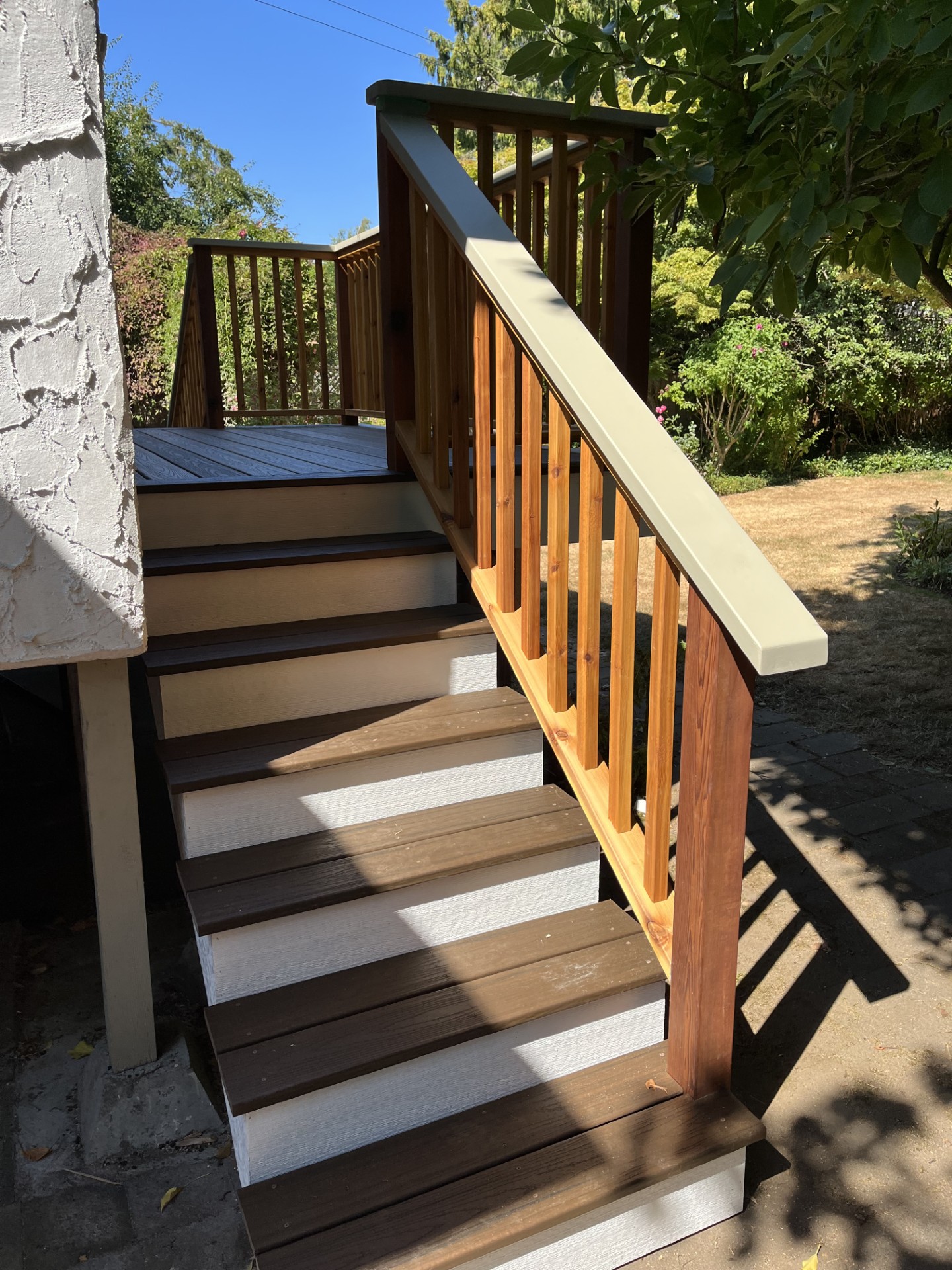 Backyard wooden deck